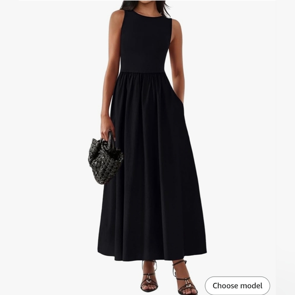 Elegant Black Sleeveless Maxi Dress Size M Medium - Picture 2 of 8